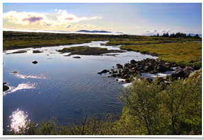 The river makes its way to the sea.